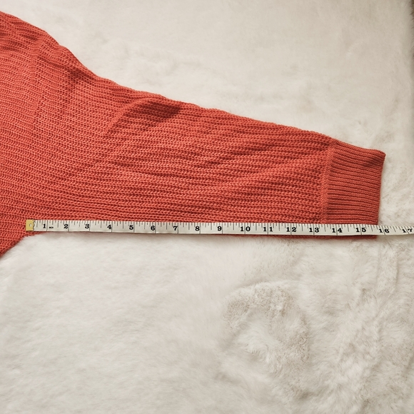 VENUS ORANGE KNIT SWEATER FAUX BACK BUTTONS OVERSIZED LG LARGE L - Picture 7 of 7